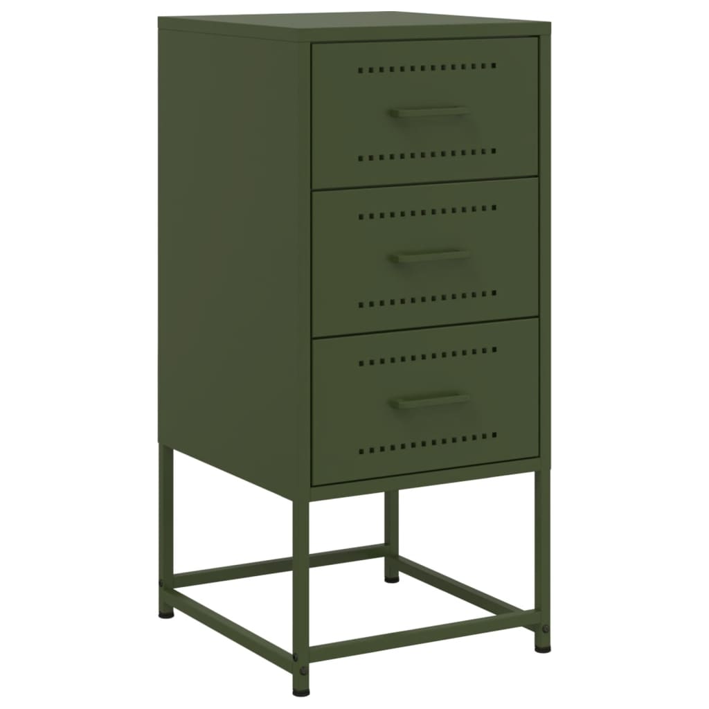 vidaXL Noptiere, 2 buc., verde olive, 36x39x78 cm, oțel vidaXL Noptiere, 2 buc., verde olive, 36x39x78 cm, oțel
