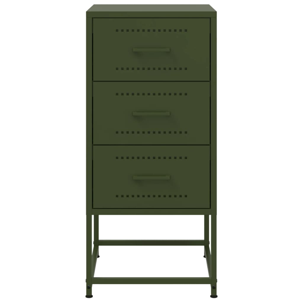 vidaXL Noptiere, 2 buc., verde olive, 36x39x78 cm, oțel vidaXL Noptiere, 2 buc., verde olive, 36x39x78 cm, oțel