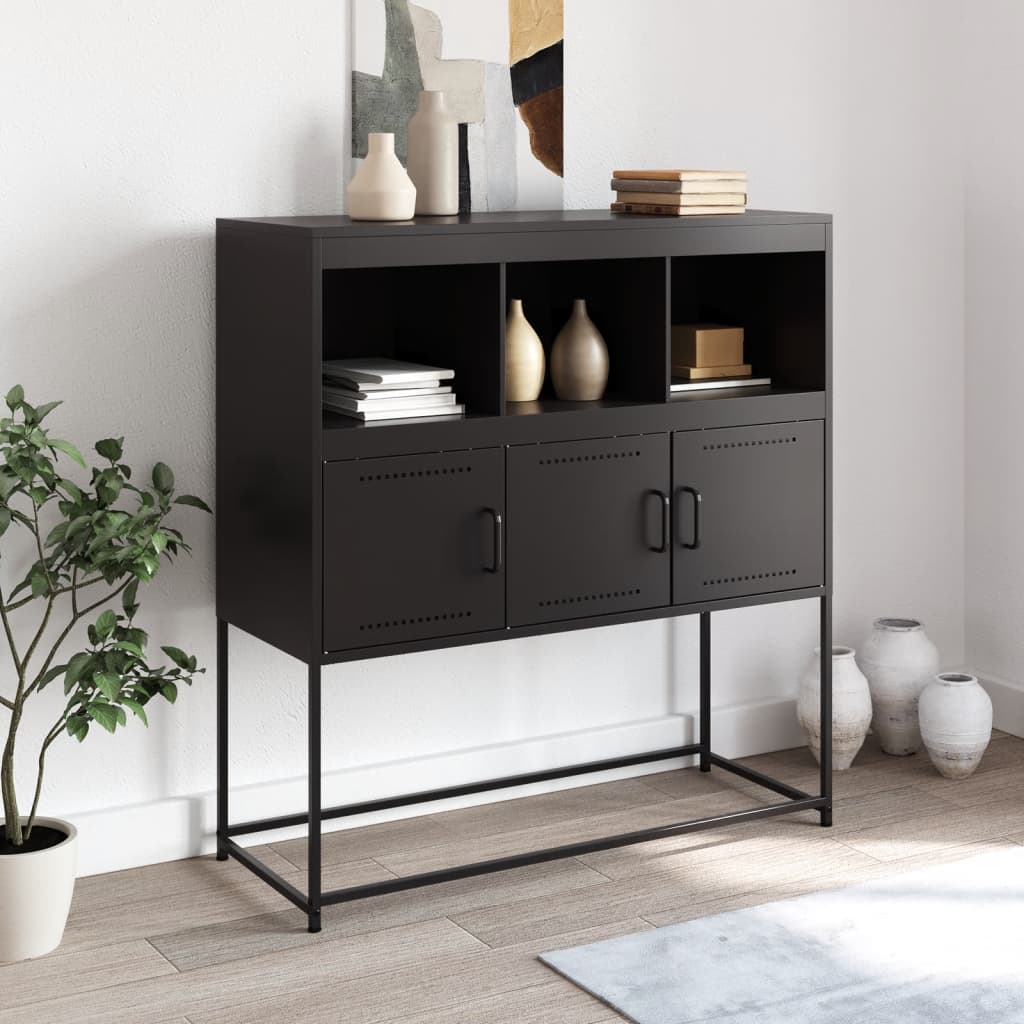 vidaXL Dulap, negru, 100,5x39x107 cm, oțel