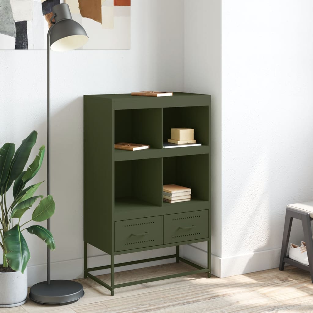 vidaXL Dulap înalt, verde măsliniu, 68x39x111,5 cm, oțel vidaXL Dulap înalt, verde măsliniu, 68x39x111,5 cm, oțel