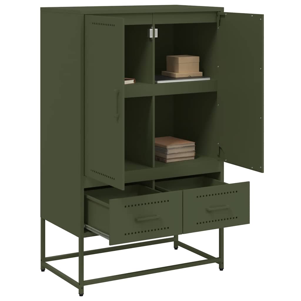 vidaXL Dulap înalt, verde măsliniu, 68x39x111,5 cm, oțel vidaXL Dulap înalt, verde măsliniu, 68x39x111,5 cm, oțel