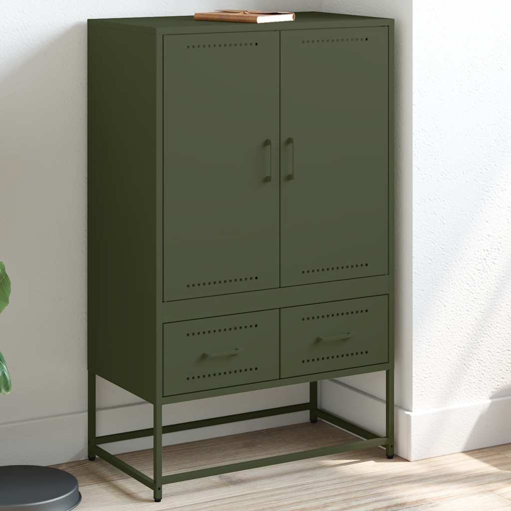 vidaXL Dulap înalt, verde măsliniu, 68x39x111,5 cm, oțel vidaXL Dulap înalt, verde măsliniu, 68x39x111,5 cm, oțel
