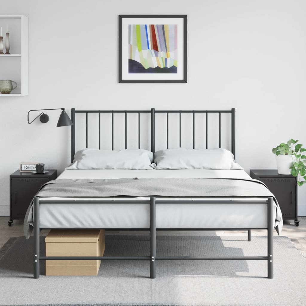 vidaXL Noptiere, 2 buc., negru, 36x39x43,5 cm, oțel vidaXL Noptiere, 2 buc., negru, 36x39x43,5 cm, oțel