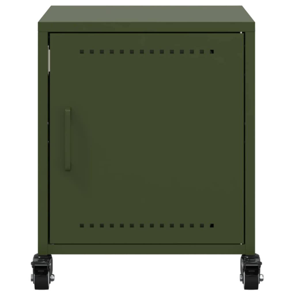 vidaXL Noptieră, verde olive, 36x39x43,5 cm, oțel vidaXL Noptieră, verde olive, 36x39x43,5 cm, oțel