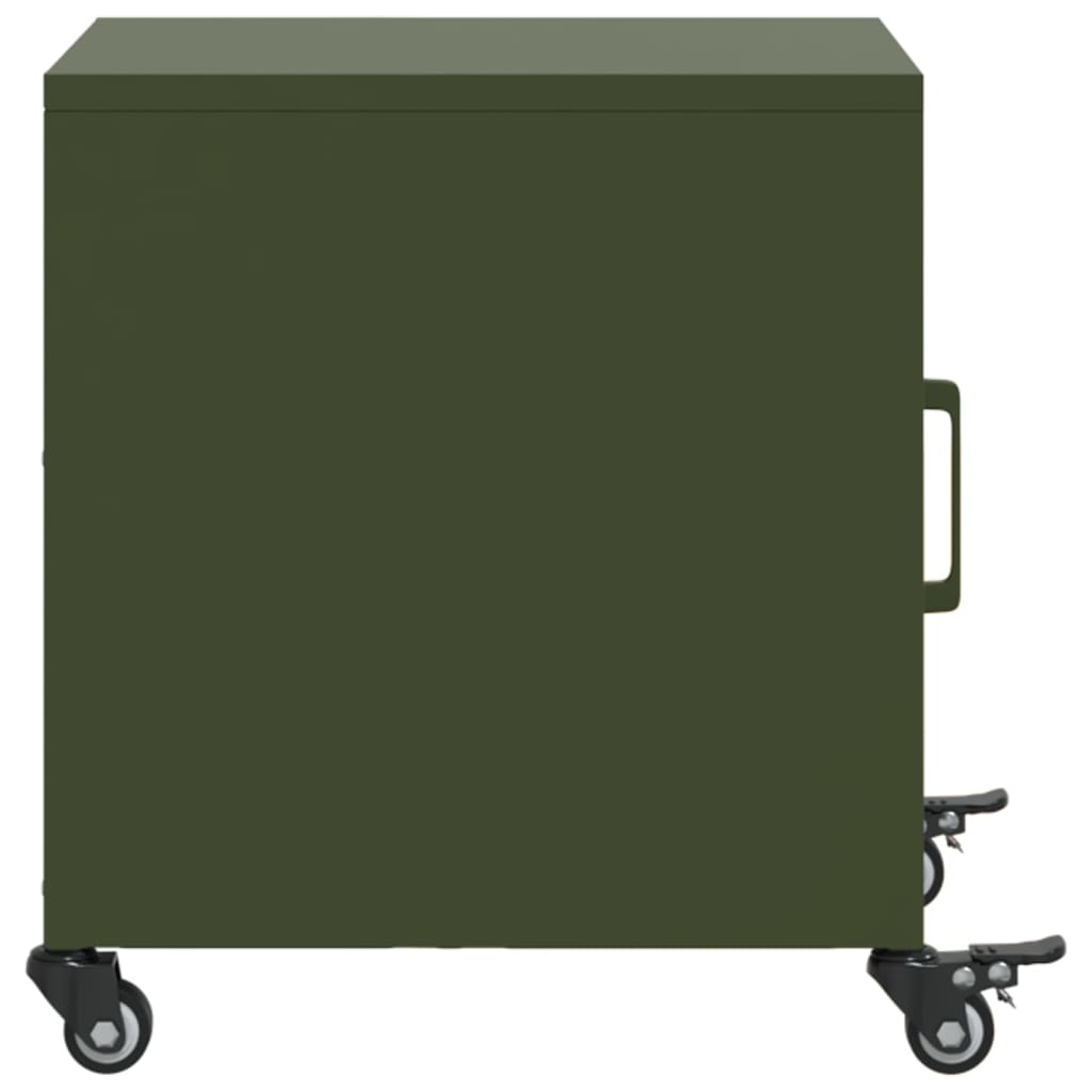 vidaXL Noptieră, verde olive, 36x39x43,5 cm, oțel vidaXL Noptieră, verde olive, 36x39x43,5 cm, oțel