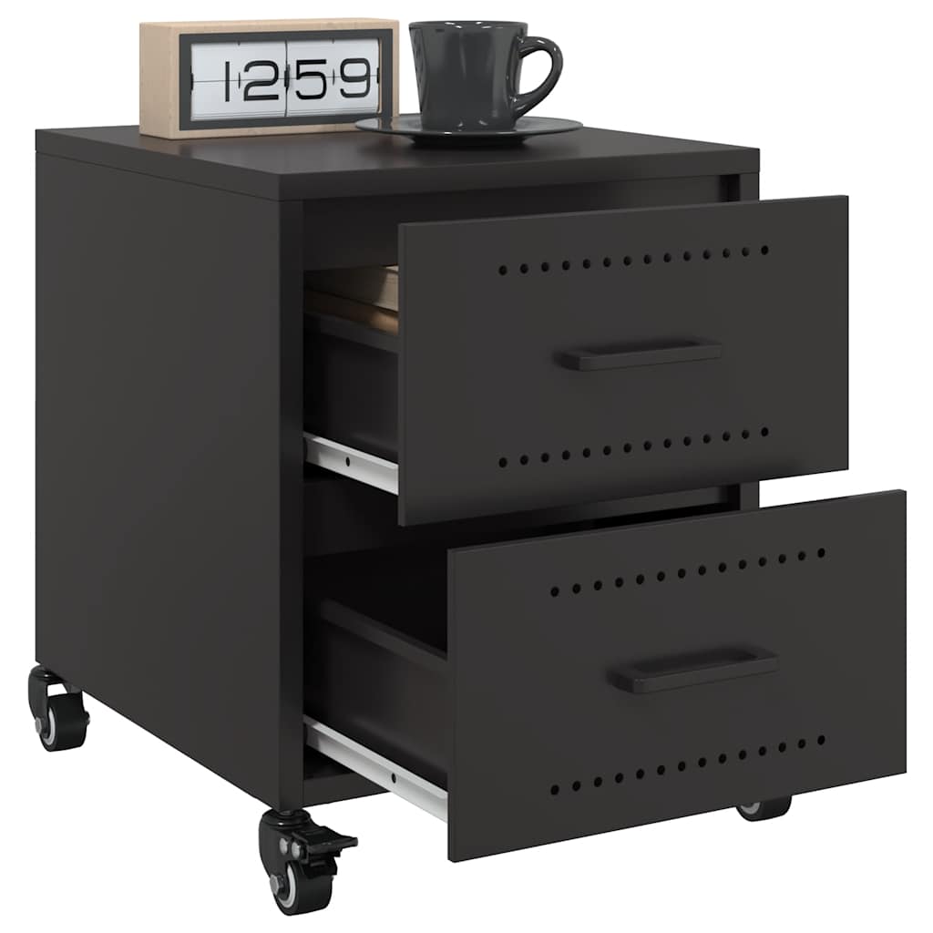vidaXL Noptiere, 2 buc., negru, 36x39x43,5 cm, oțel vidaXL Noptiere, 2 buc., negru, 36x39x43,5 cm, oțel