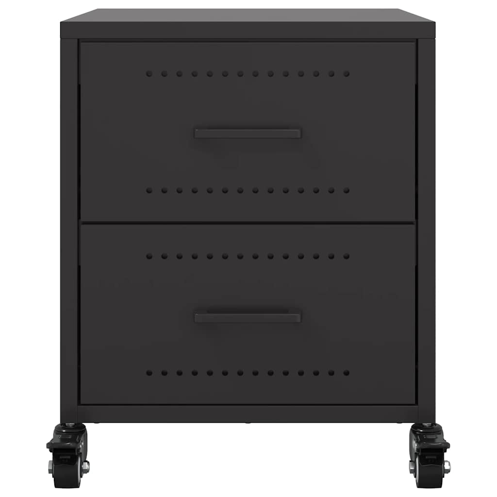 vidaXL Noptiere, 2 buc., negru, 36x39x43,5 cm, oțel vidaXL Noptiere, 2 buc., negru, 36x39x43,5 cm, oțel