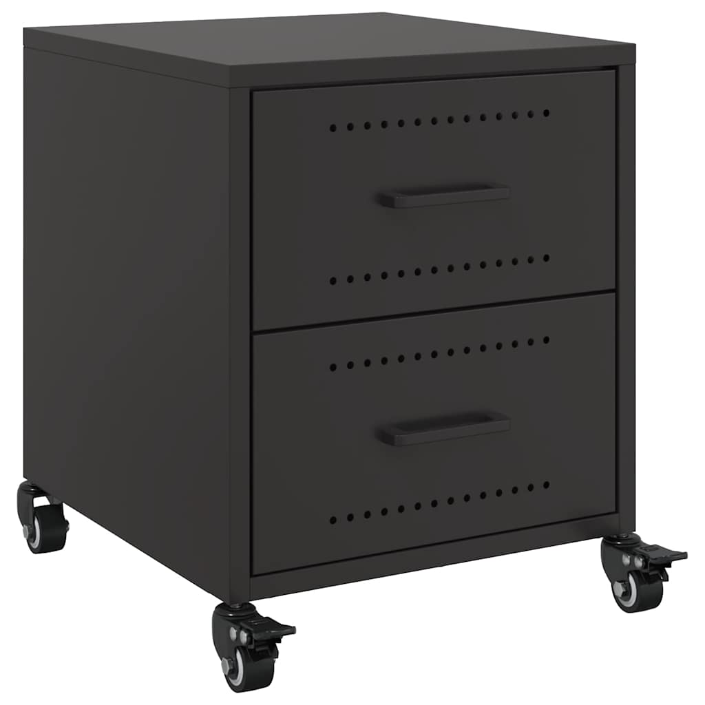 vidaXL Noptiere, 2 buc., negru, 36x39x43,5 cm, oțel vidaXL Noptiere, 2 buc., negru, 36x39x43,5 cm, oțel