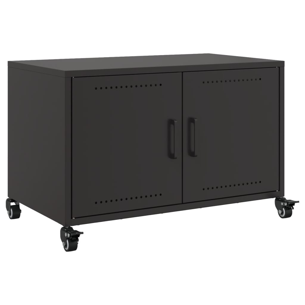 vidaXL Dulap TV, negru, 68x39x43,5 cm, oțel vidaXL Dulap TV, negru, 68x39x43,5 cm, oțel