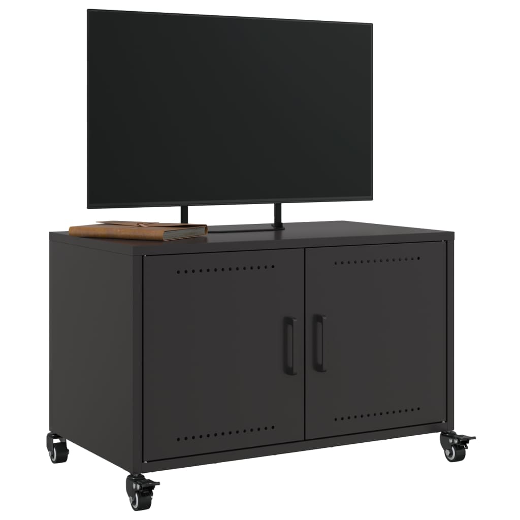 vidaXL Dulap TV, negru, 68x39x43,5 cm, oțel vidaXL Dulap TV, negru, 68x39x43,5 cm, oțel