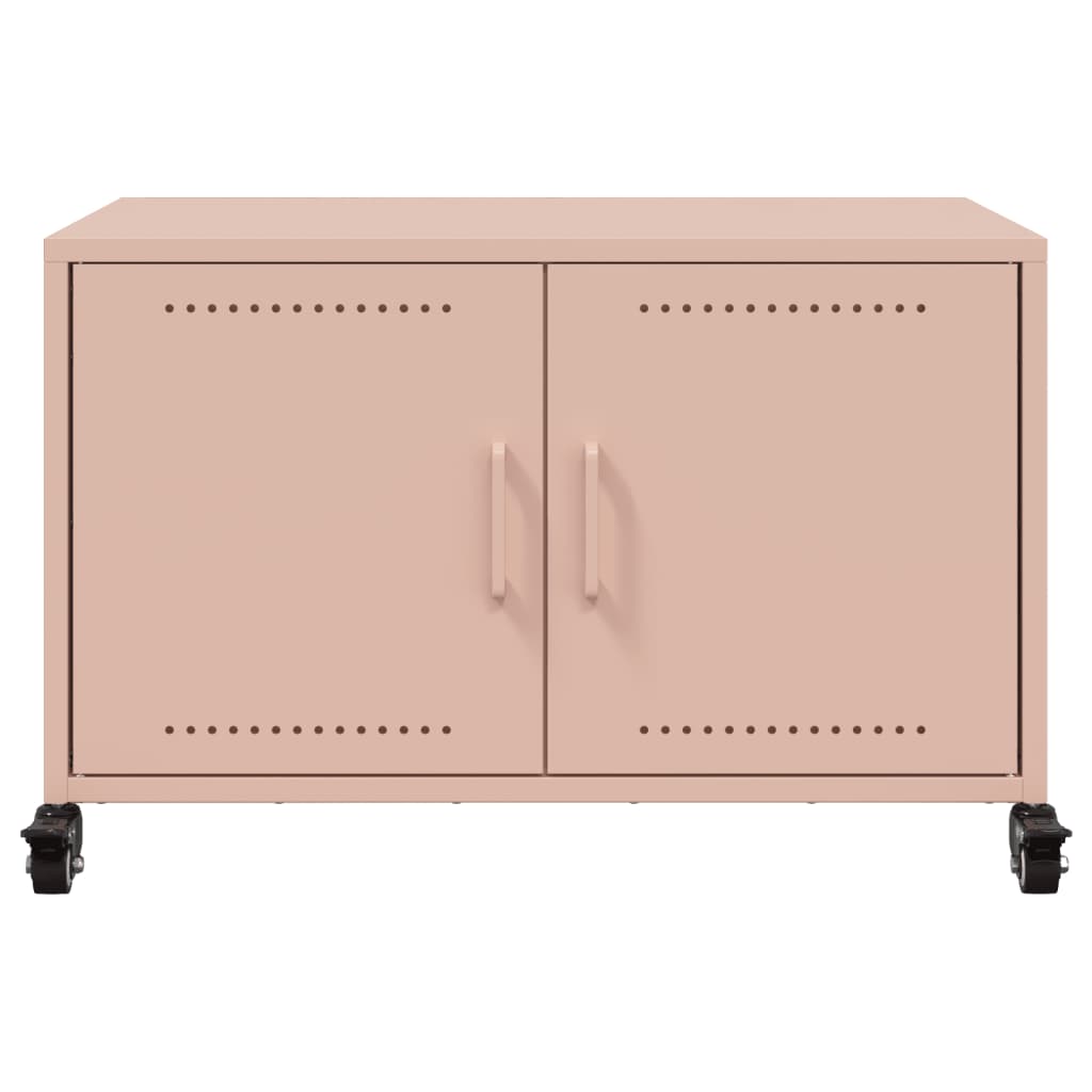 vidaXL Dulap TV, roz, 68x39x43,5 cm, oțel vidaXL Dulap TV, roz, 68x39x43,5 cm, oțel