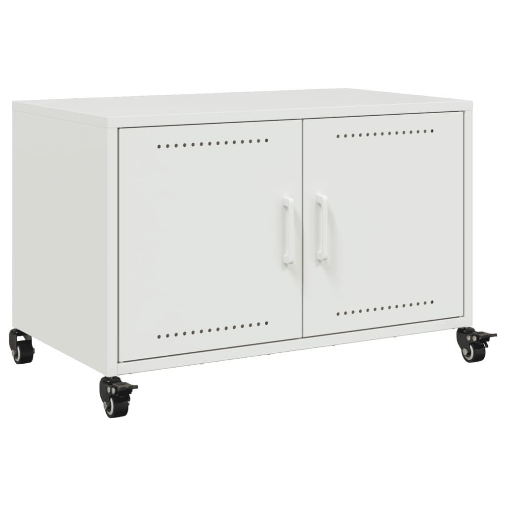vidaXL Dulap TV, alb, 68x39x43,5 cm, oțel vidaXL Dulap TV, alb, 68x39x43,5 cm, oțel