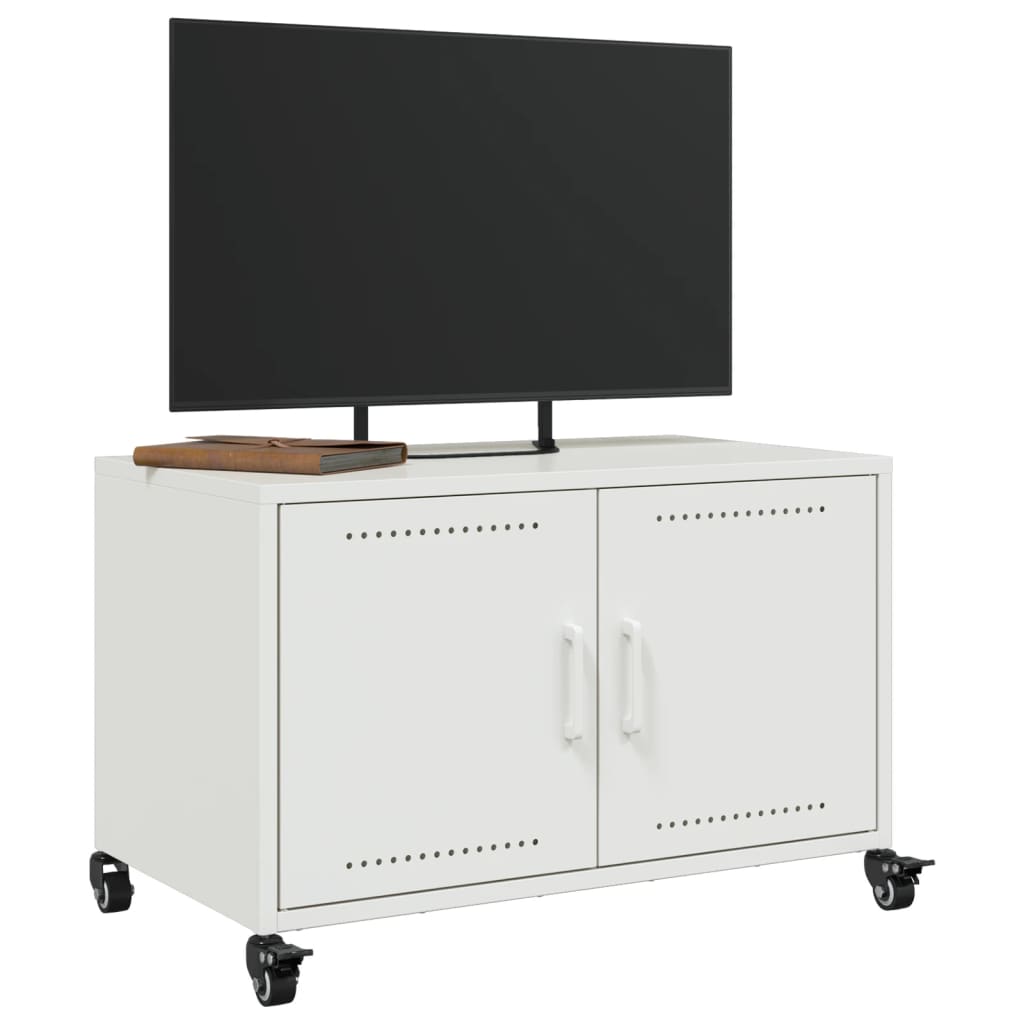 vidaXL Dulap TV, alb, 68x39x43,5 cm, oțel vidaXL Dulap TV, alb, 68x39x43,5 cm, oțel