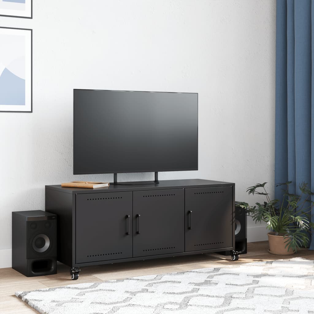 vidaXL Dulap TV, negru, 100,5x39x43,5 cm, oțel