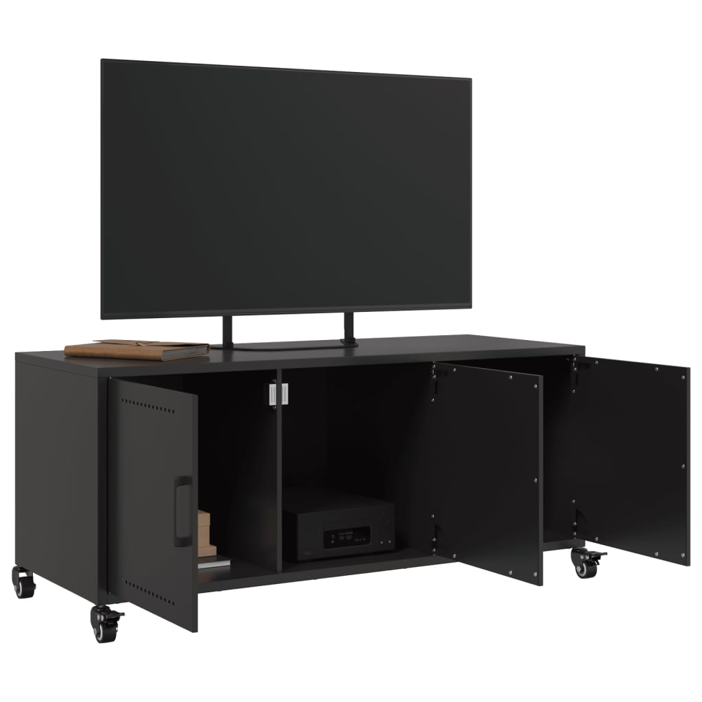 vidaXL Dulap TV, negru, 100,5x39x43,5 cm, oțel