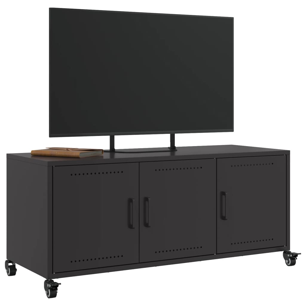 vidaXL Dulap TV, negru, 100,5x39x43,5 cm, oțel
