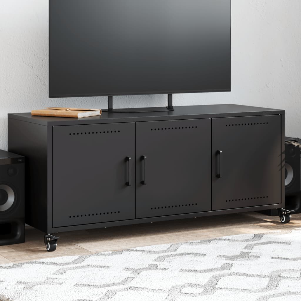 vidaXL Dulap TV, negru, 100,5x39x43,5 cm, oțel