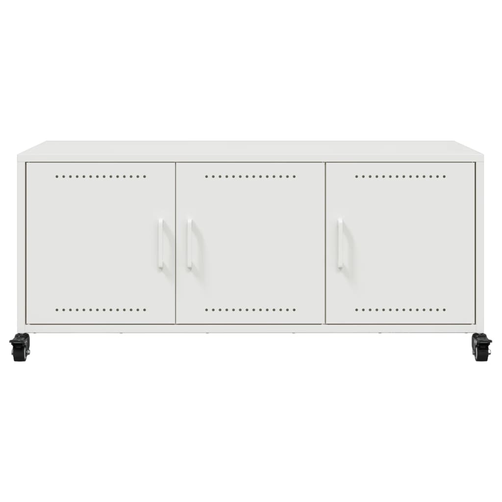 vidaXL Dulap TV, alb, 100,5x39x43,5 cm, oțel vidaXL Dulap TV, alb, 100,5x39x43,5 cm, oțel