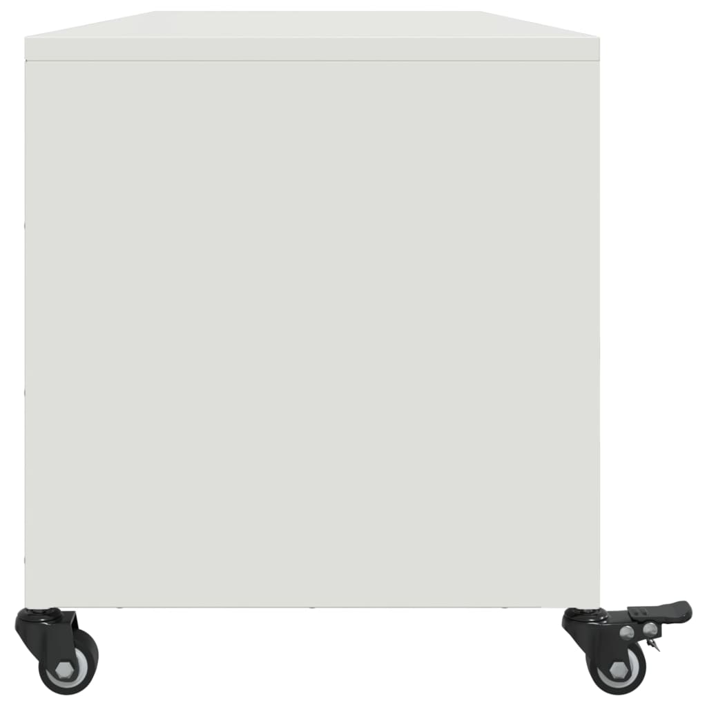 vidaXL Dulap TV, alb, 100,5x39x43,5 cm, oțel vidaXL Dulap TV, alb, 100,5x39x43,5 cm, oțel