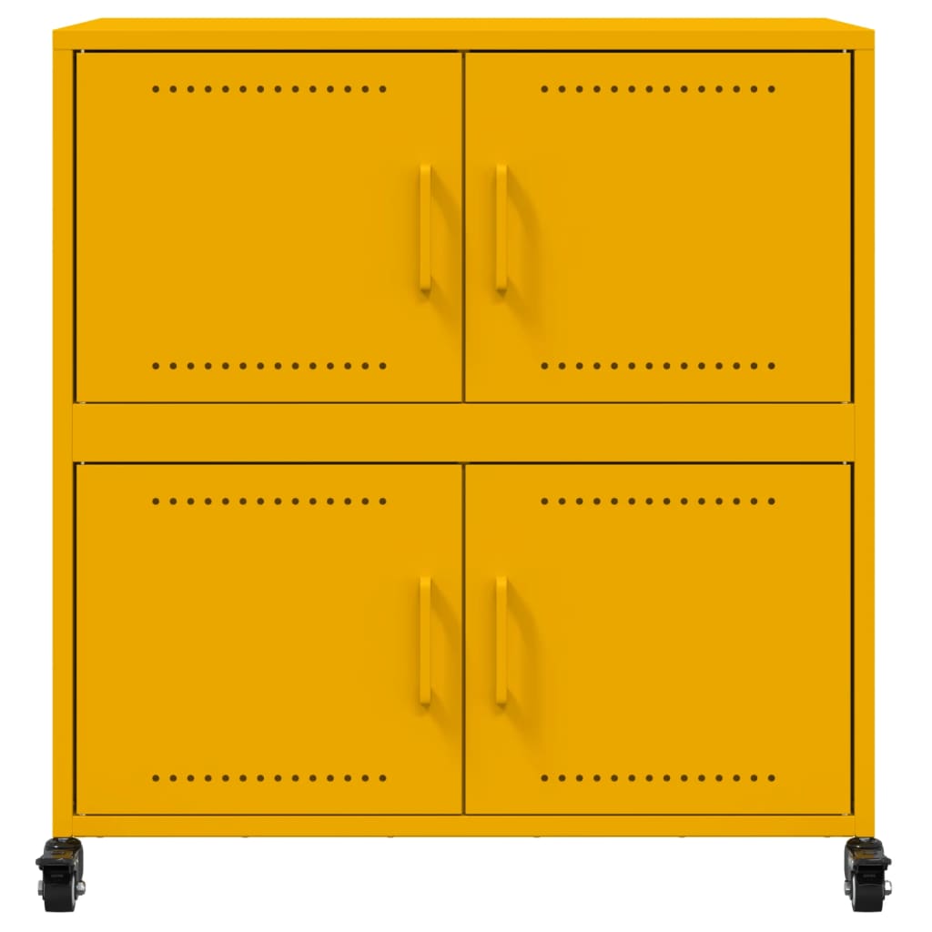 vidaXL Dulap, galben muștar, 68x39x72 cm, oțel vidaXL Dulap, galben muștar, 68x39x72 cm, oțel
