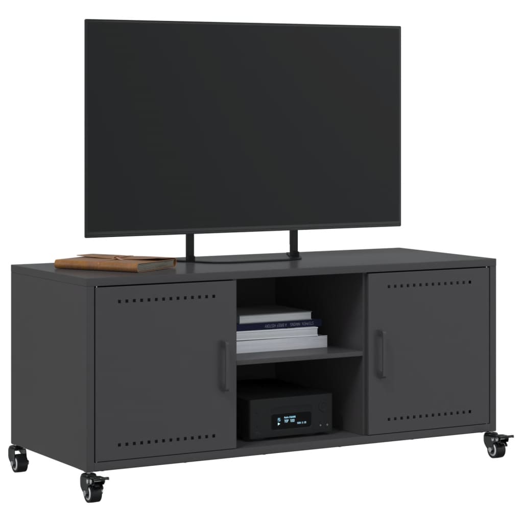vidaXL Dulap TV, negru, 100,5x39x43,5 cm, oțel