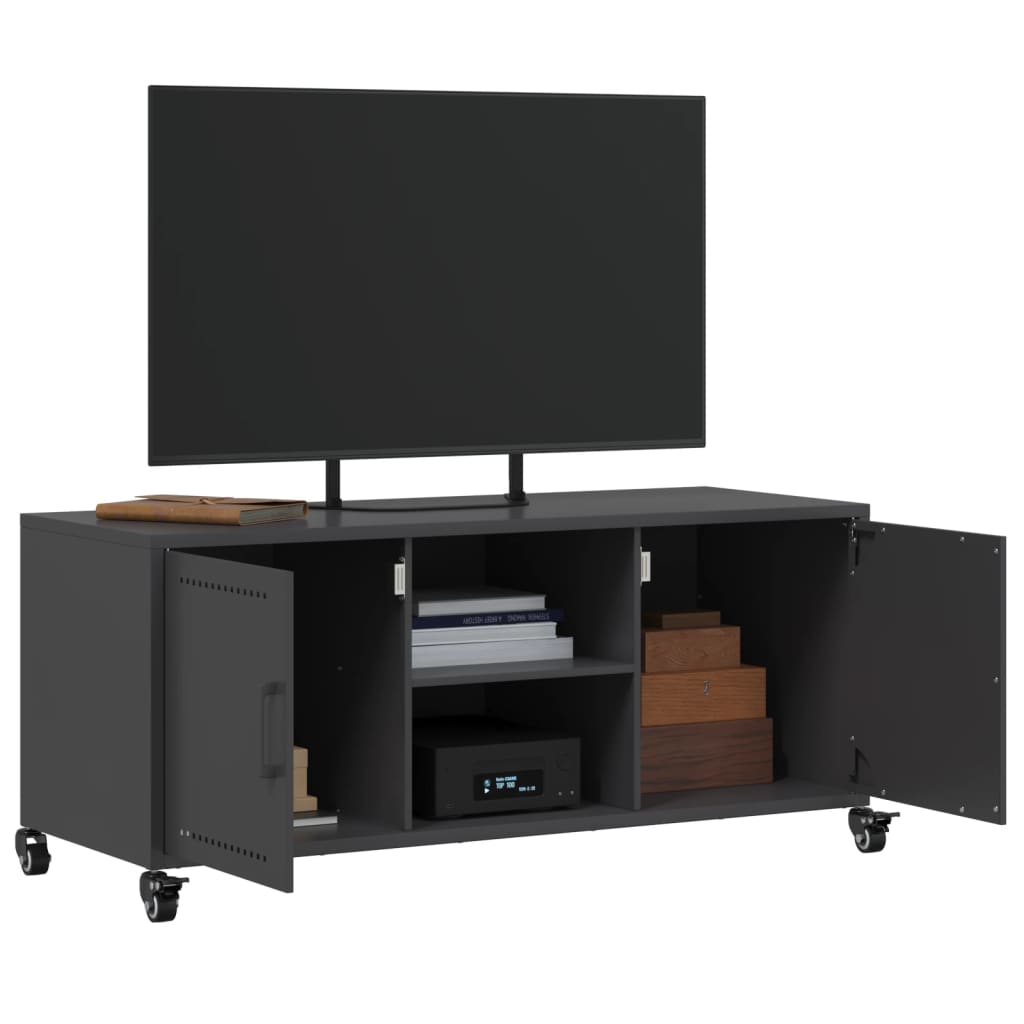 vidaXL Dulap TV, negru, 100,5x39x43,5 cm, oțel