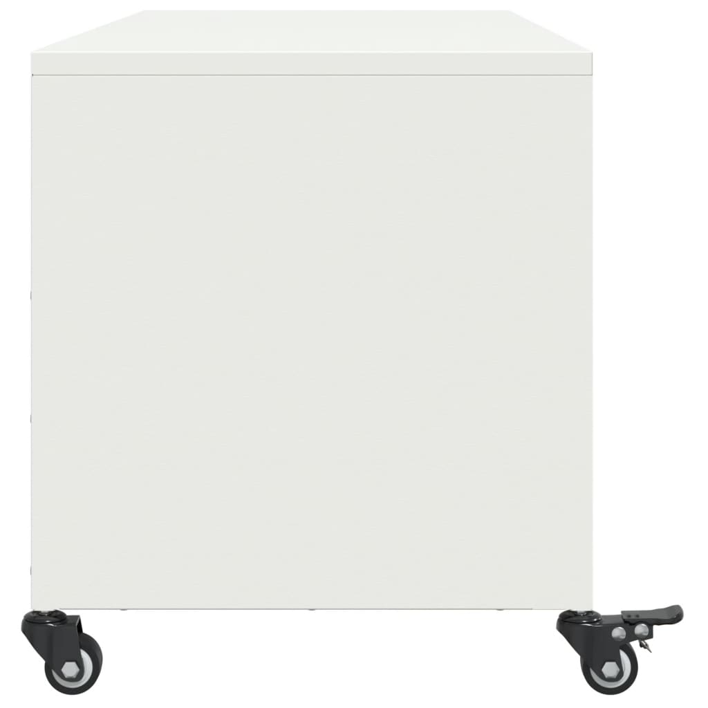 vidaXL Dulap TV, alb, 100,5x39x43,5 cm, oțel vidaXL Dulap TV, alb, 100,5x39x43,5 cm, oțel