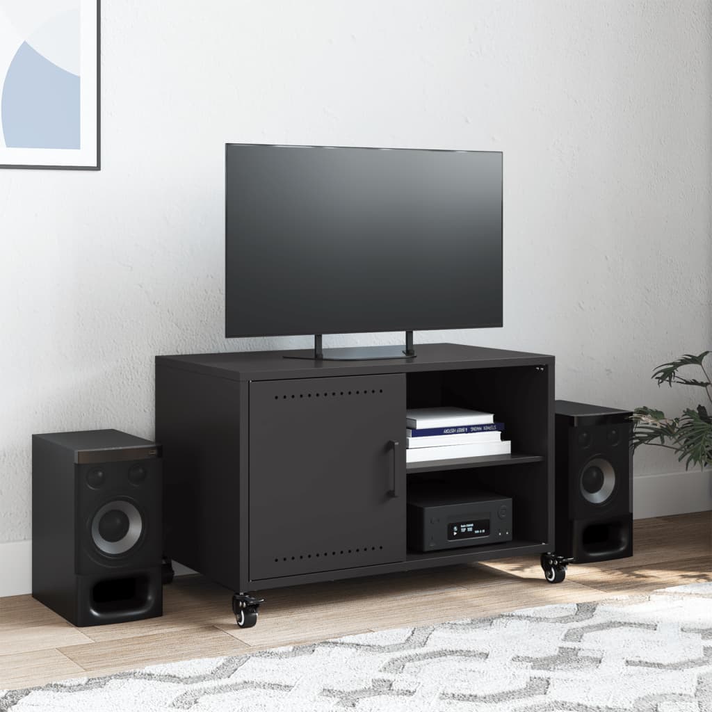 vidaXL Dulap TV, negru, 68x39x43,5 cm, oțel