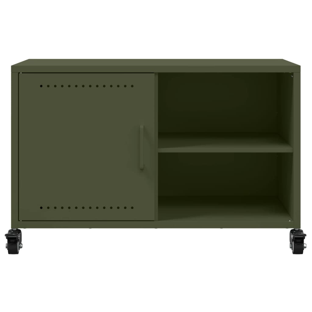 vidaXL Dulap TV, verde măsliniu, 68x39x43,5 cm, oțel vidaXL Dulap TV, verde măsliniu, 68x39x43,5 cm, oțel