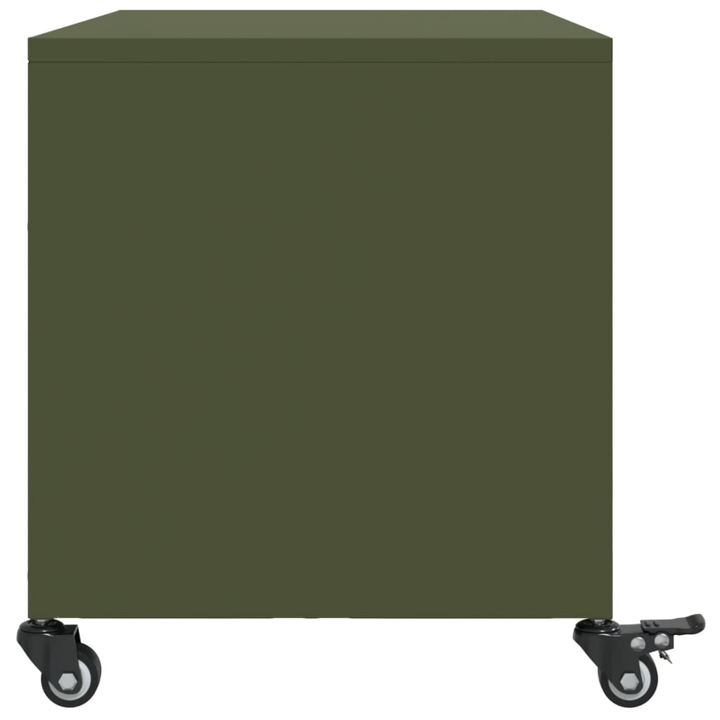 vidaXL Dulap TV, verde măsliniu, 68x39x43,5 cm, oțel vidaXL Dulap TV, verde măsliniu, 68x39x43,5 cm, oțel