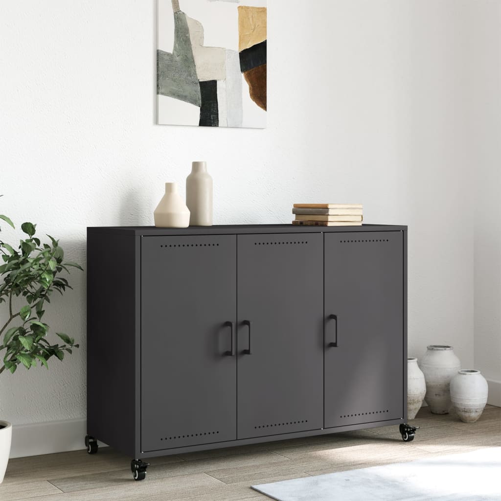 vidaXL Dulap, negru, 100,5x39x72 cm, oțel