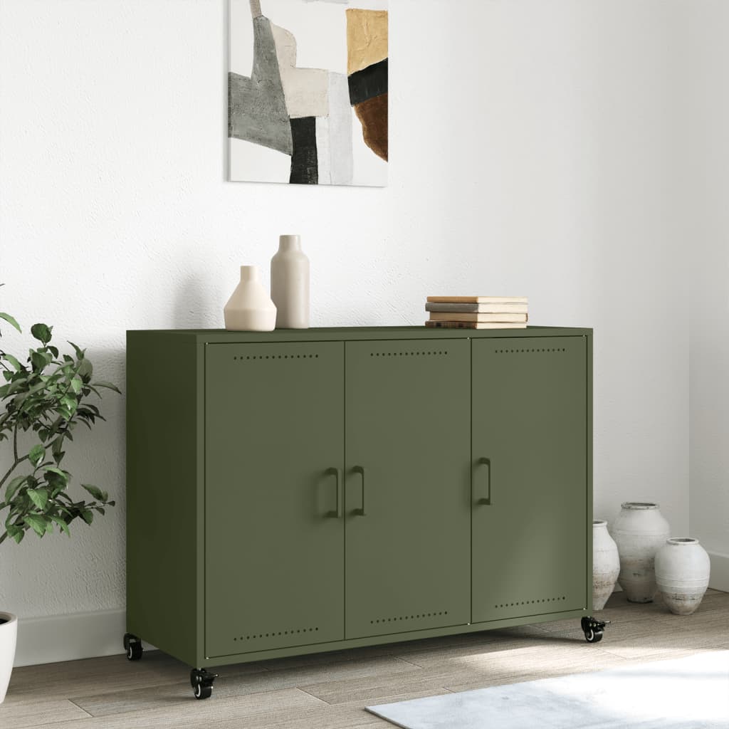 vidaXL Dulap, verde măsliniu, 100,5x39x72 cm, oțel