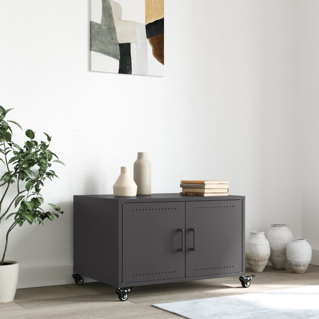 vidaXL Măsuță de cafea, negru, 68x50x43,5 cm, oțel vidaXL Măsuță de cafea, negru, 68x50x43,5 cm, oțel