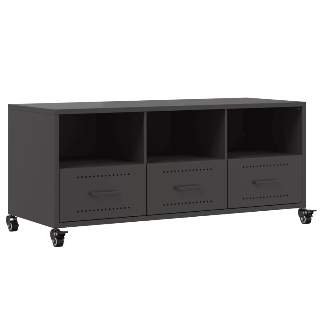 vidaXL Dulap TV, negru, 100,5x39x43,5 cm, oțel