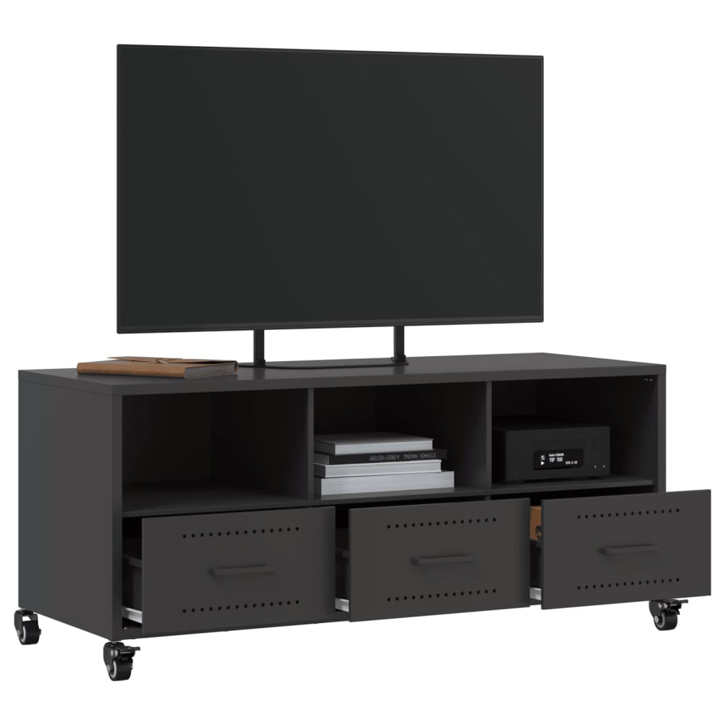 vidaXL Dulap TV, negru, 100,5x39x43,5 cm, oțel