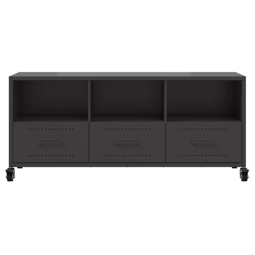 vidaXL Dulap TV, negru, 100,5x39x43,5 cm, oțel