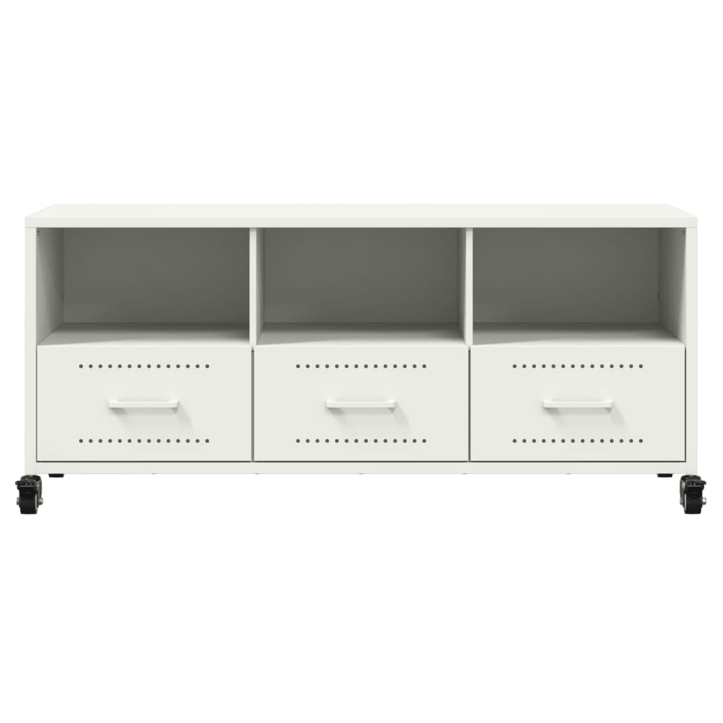 vidaXL Dulap TV, alb, 100,5x39x43,5 cm, oțel vidaXL Dulap TV, alb, 100,5x39x43,5 cm, oțel