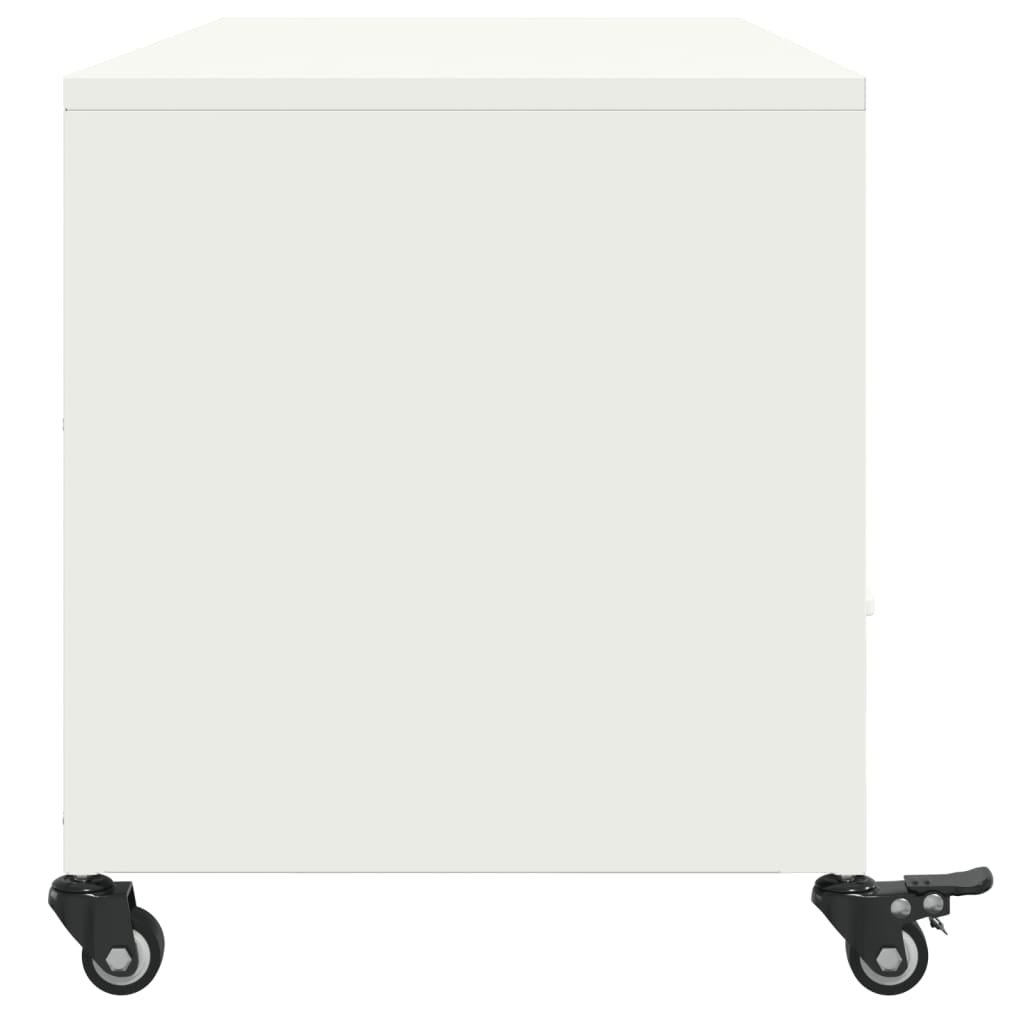 vidaXL Dulap TV, alb, 100,5x39x43,5 cm, oțel vidaXL Dulap TV, alb, 100,5x39x43,5 cm, oțel