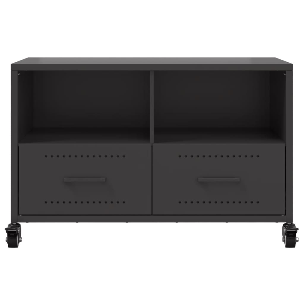 vidaXL Dulap TV, negru, 68x39x43,5 cm, oțel vidaXL Dulap TV, negru, 68x39x43,5 cm, oțel