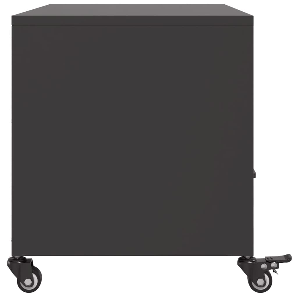 vidaXL Dulap TV, negru, 68x39x43,5 cm, oțel vidaXL Dulap TV, negru, 68x39x43,5 cm, oțel