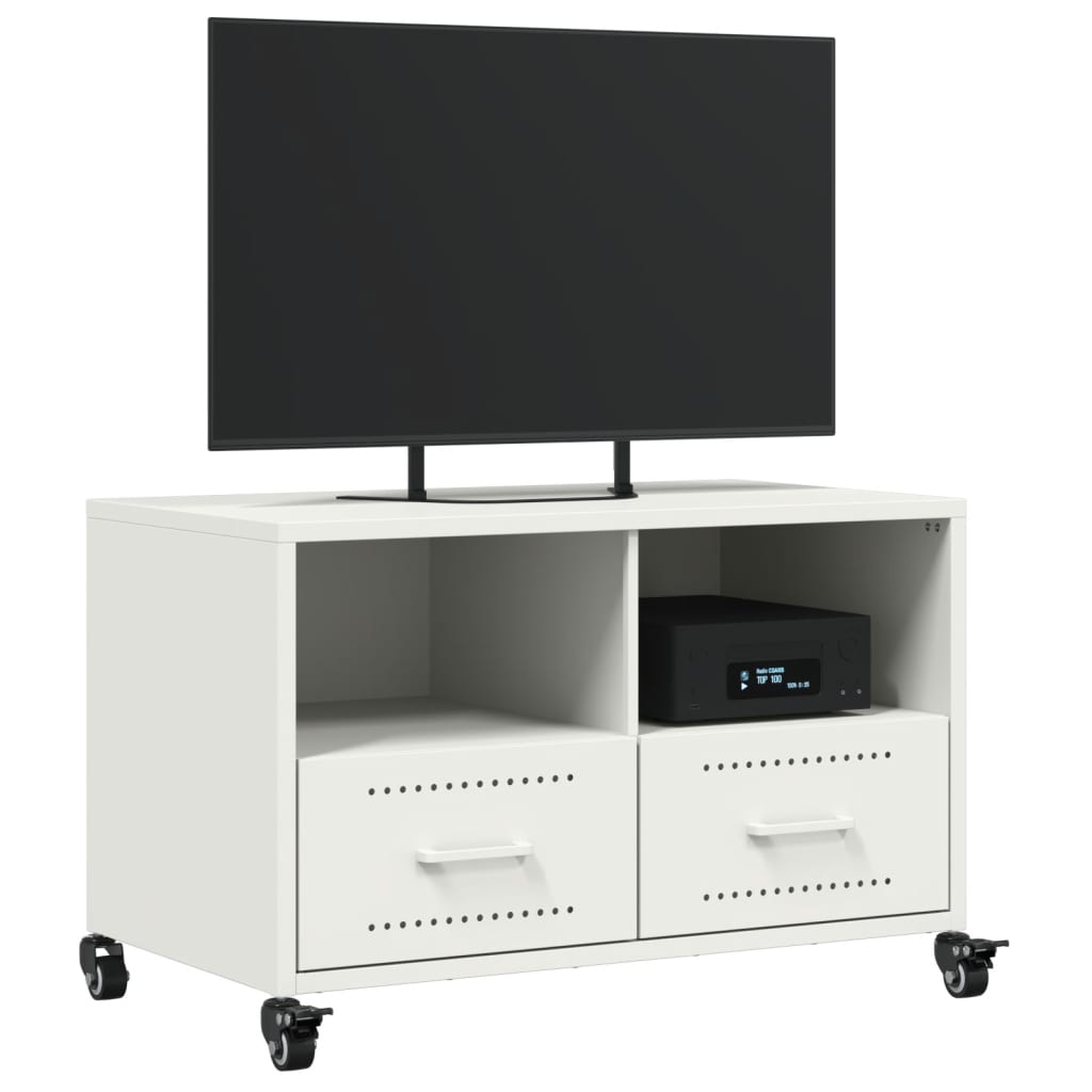 vidaXL Dulap TV, alb, 68x39x43,5 cm, oțel vidaXL Dulap TV, alb, 68x39x43,5 cm, oțel