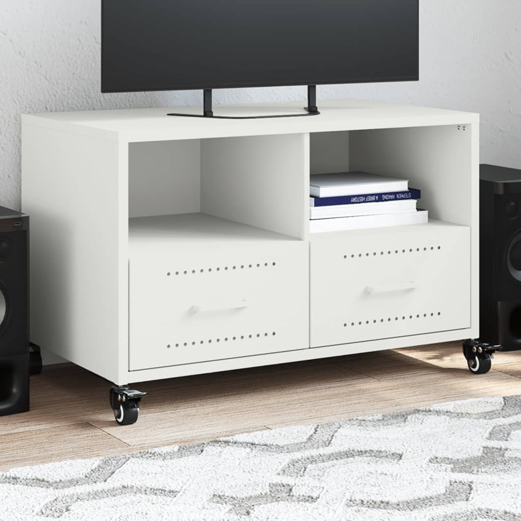 vidaXL Dulap TV, alb, 68x39x43,5 cm, oțel vidaXL Dulap TV, alb, 68x39x43,5 cm, oțel