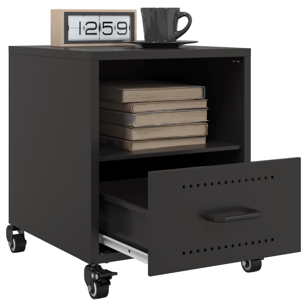 vidaXL Noptiere, 2 buc., negru, 36x39x43,5 cm, oțel vidaXL Noptiere, 2 buc., negru, 36x39x43,5 cm, oțel