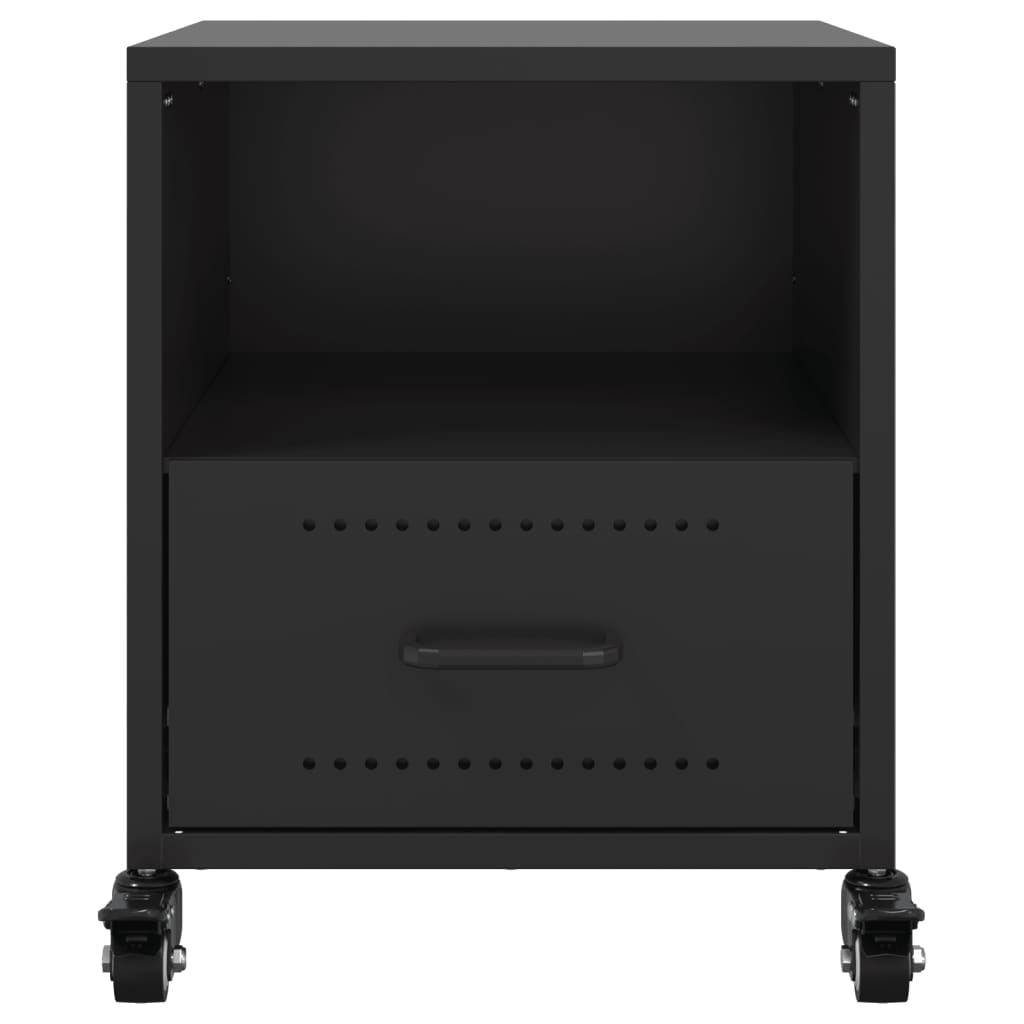 vidaXL Noptiere, 2 buc., negru, 36x39x43,5 cm, oțel vidaXL Noptiere, 2 buc., negru, 36x39x43,5 cm, oțel