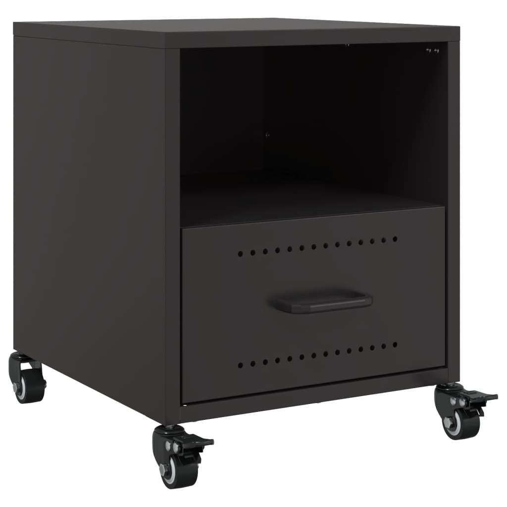 vidaXL Noptiere, 2 buc., negru, 36x39x43,5 cm, oțel vidaXL Noptiere, 2 buc., negru, 36x39x43,5 cm, oțel