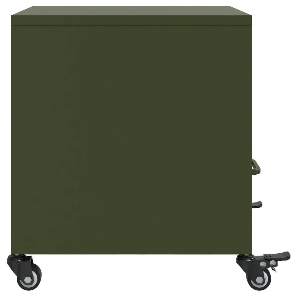 vidaXL Noptieră, verde olive, 36x39x43,5 cm, oțel vidaXL Noptieră, verde olive, 36x39x43,5 cm, oțel