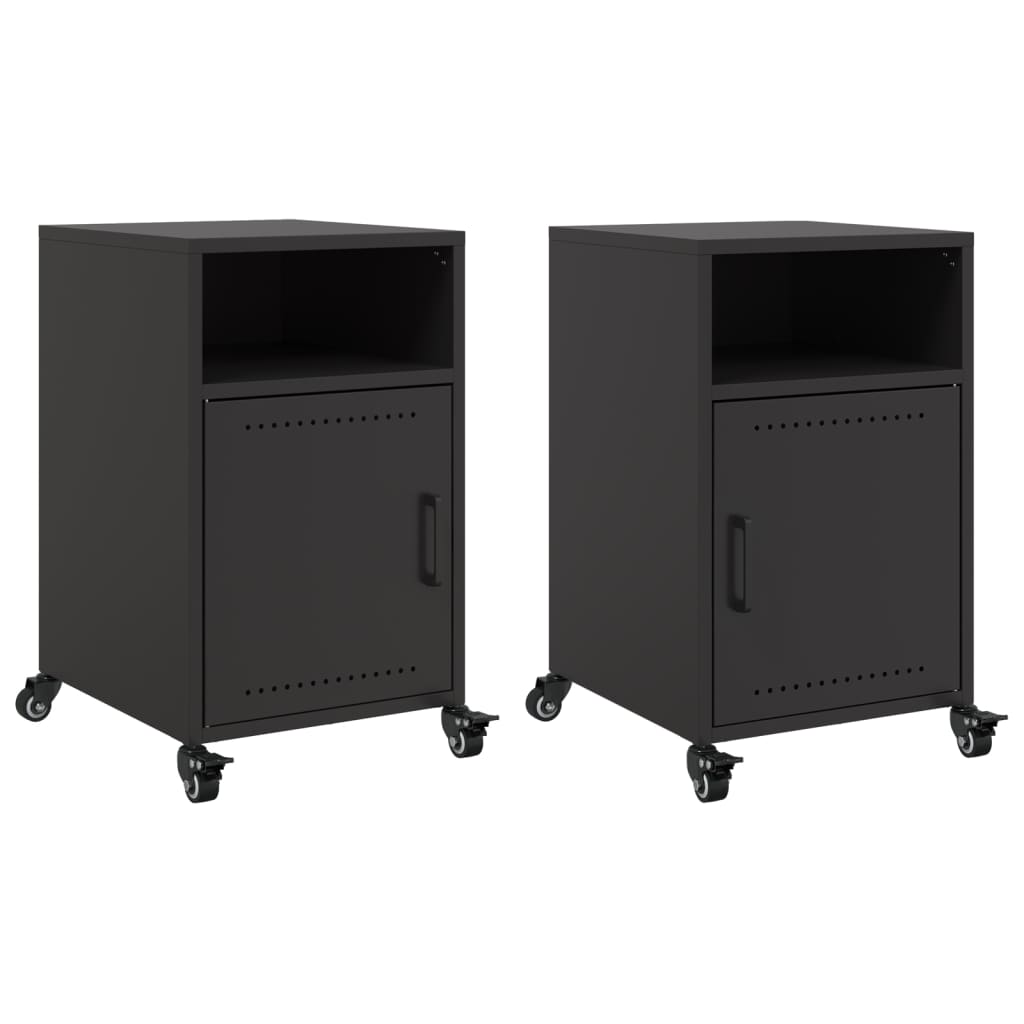 vidaXL Noptiere, 2 buc., negru, 36x39x59 cm, oțel vidaXL Noptiere, 2 buc., negru, 36x39x59 cm, oțel