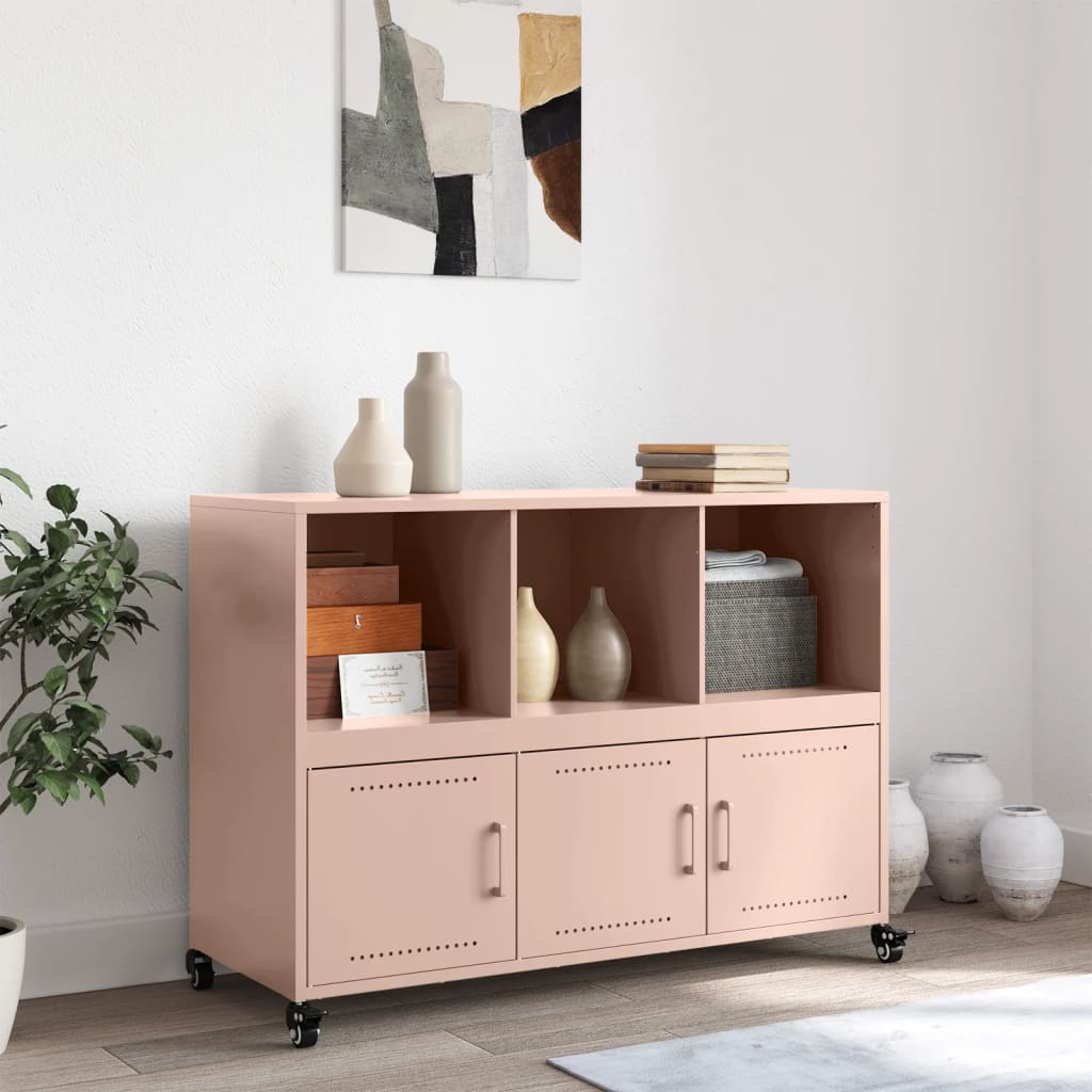 vidaXL Dulap, roz, 100,5x39x72 cm, oțel vidaXL Dulap, roz, 100,5x39x72 cm, oțel