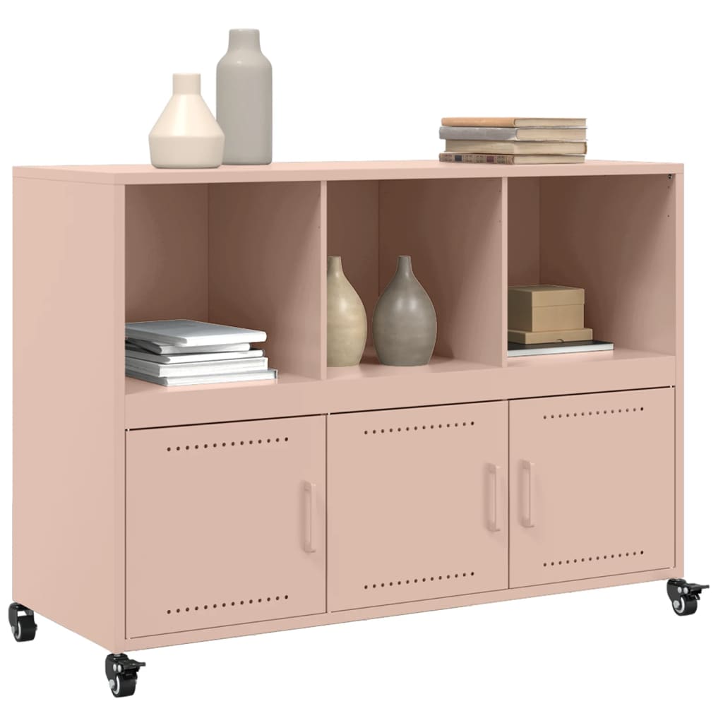 vidaXL Dulap, roz, 100,5x39x72 cm, oțel vidaXL Dulap, roz, 100,5x39x72 cm, oțel