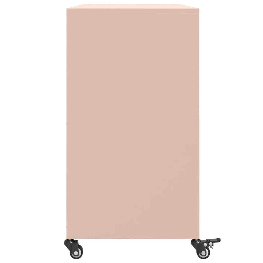vidaXL Dulap, roz, 100,5x39x72 cm, oțel vidaXL Dulap, roz, 100,5x39x72 cm, oțel